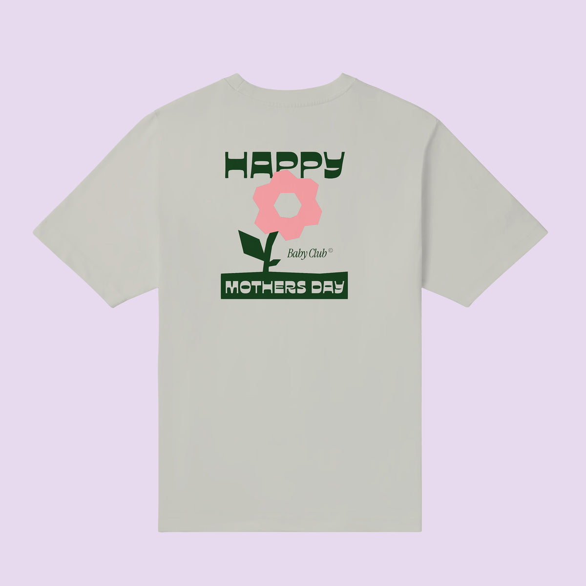 T-shirt gris clair « Happy Mother's Day » à fleur rose – cadeau fête des mères